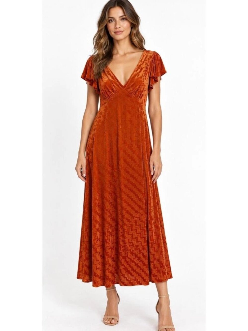 Calvin Klein Velvet Sleeveless Maxi Sz 14